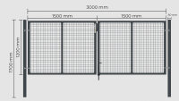 Einfahrtstor elektrisch 1200 x 5000 mm anthrazit